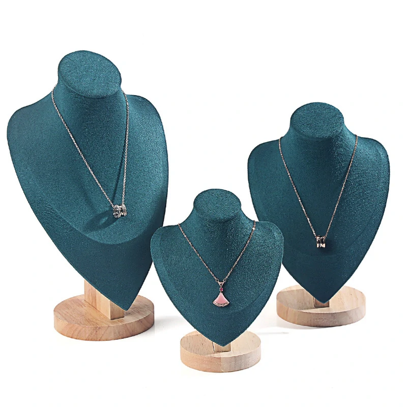 Stojanček, dekolt na šperky výška 24cm zelená