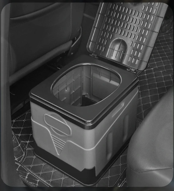 Skladací kempingový záchod, toaleta šedá