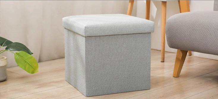 Taburet 38x38x38 svetlá šedá