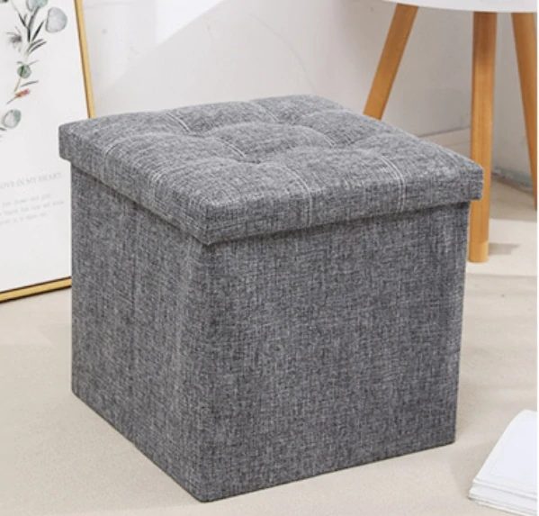 Taburet 38x38x38 šedá/antracit