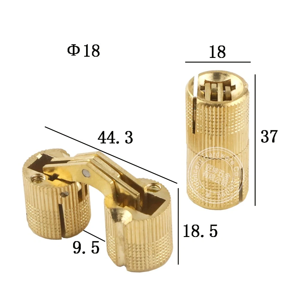 Zapustený cylindrický pánt záves 180° Ø18mm