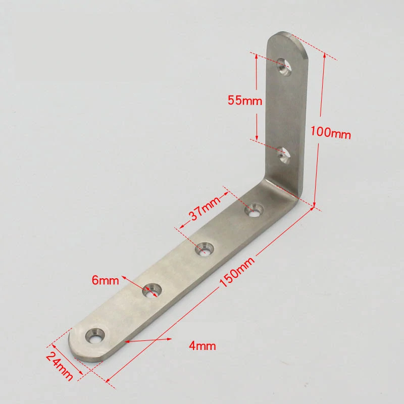 Uholník L nerez spojovací 100x150x3,7 90°