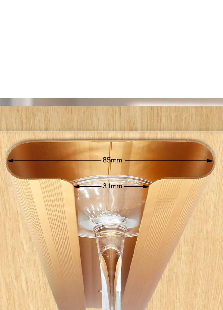 Držiak pohárov pod kuchynskú linku strieborný matný