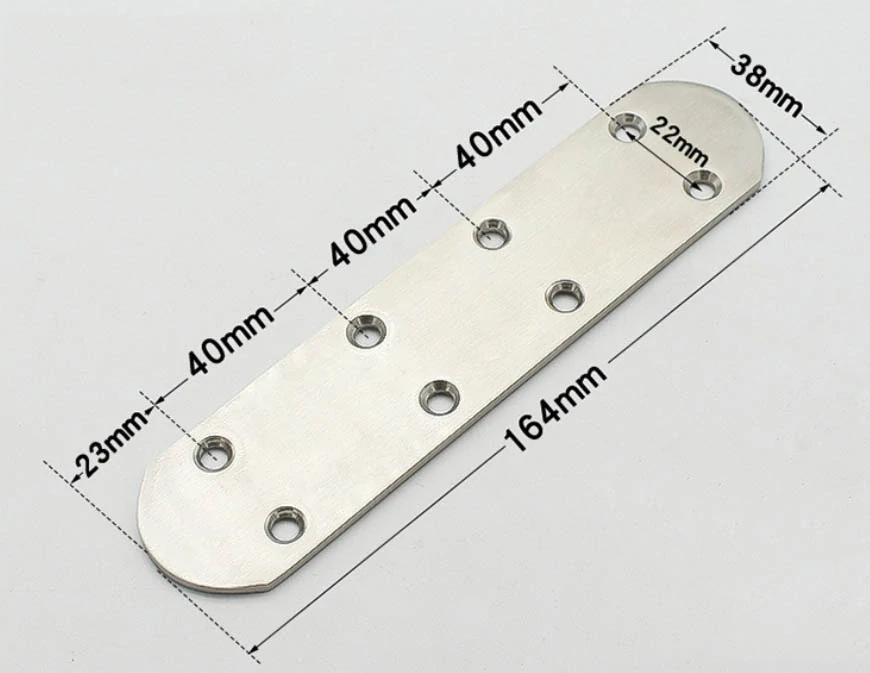 Nerezová plochá spojka 164x38x2.7mm