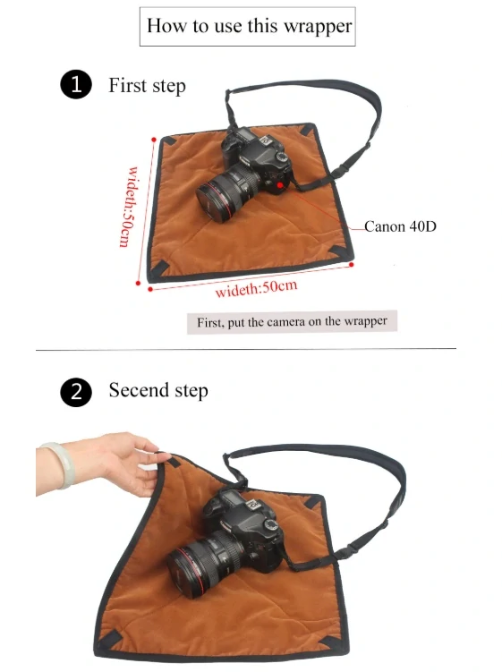 Camera Wrap, obal na fotoaparát 50x50 hnedý