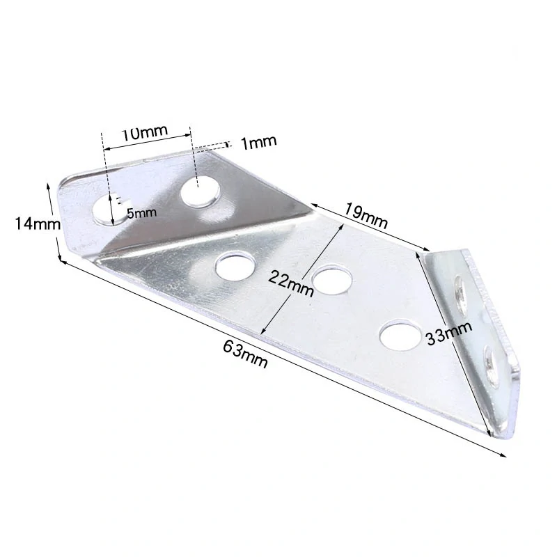Plochý rohový spojovací uholník 63mm