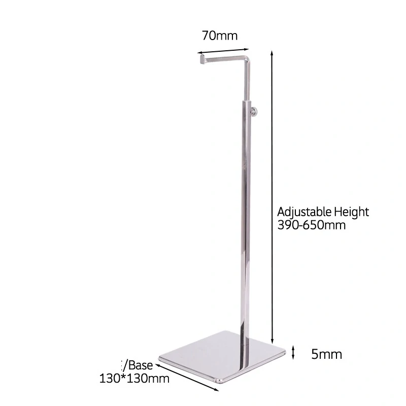 Stojanček na kabelky staviteľný, 650x70 mm strieborný