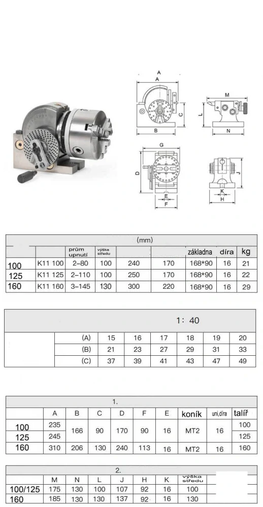 Deliaca hlava 100mm indexovacia hlava