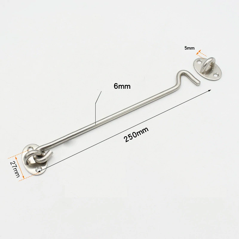 Nerezový hák 250mm na dvere, vráta, okno s protikusom
