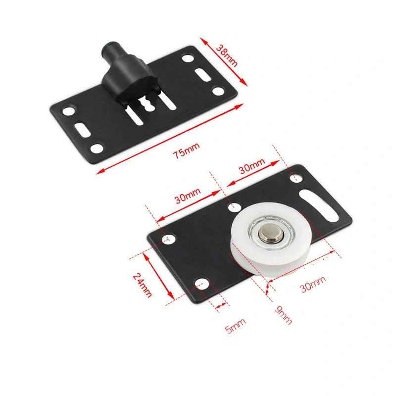 Pojazdové kolieska pre posuvné dvere, set čierne
