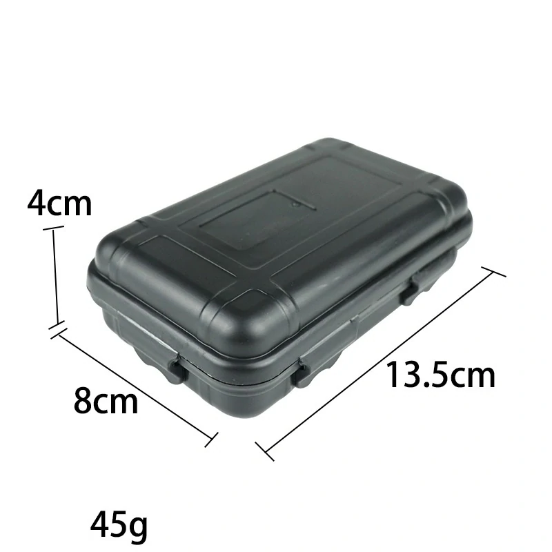 Vodotesný box na uloženie náradia EDC na prežitie v prírode S čierny