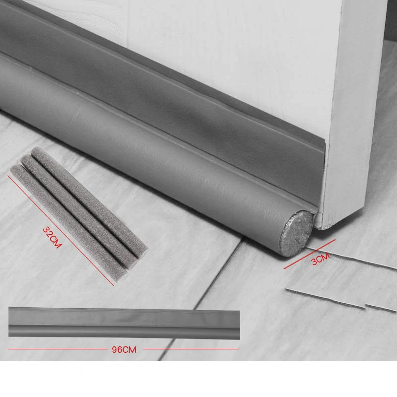 Tesniaca lišta pod dvere s prahom, skladacia čierna