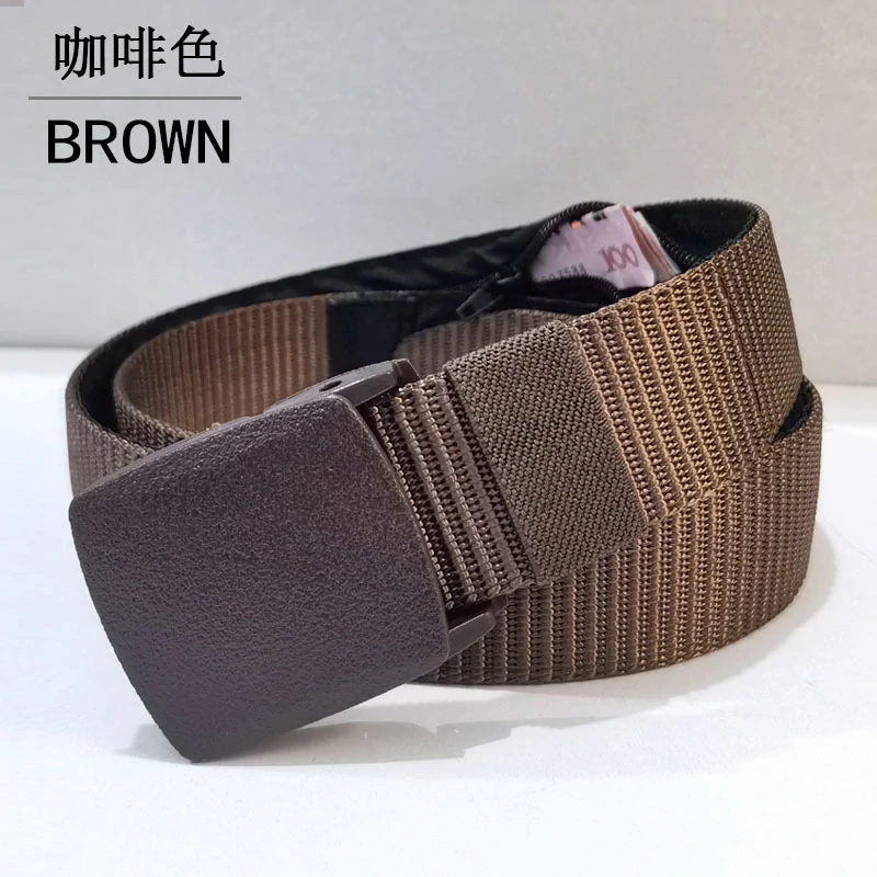 Cestovný pásik so skrytým vreckom – hnedý