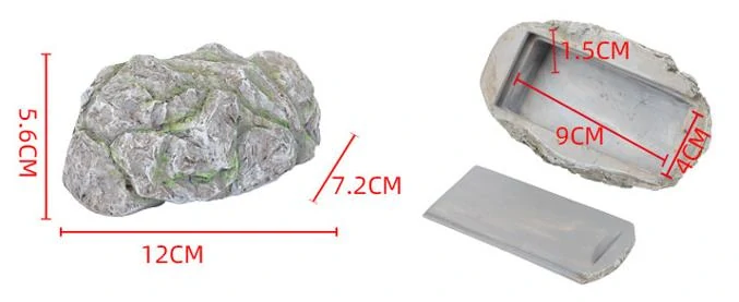 Schránka na kľúče / atrapa kameňa šedý s machom