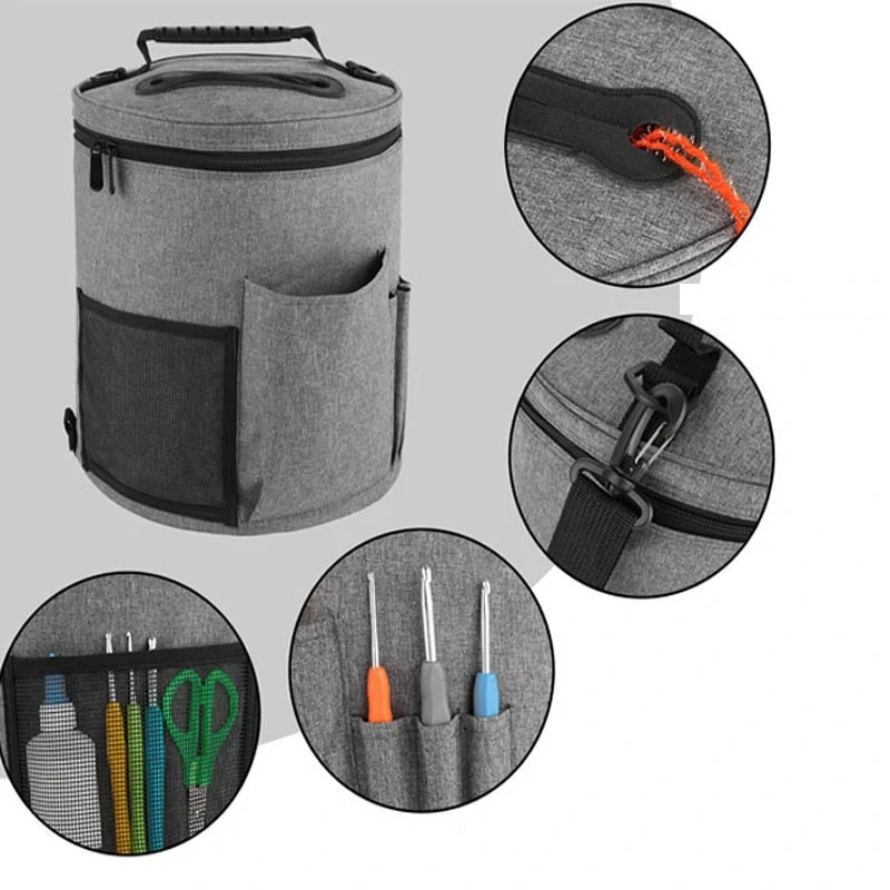 Taška na pletenie, na priadze a doplnky, ružová