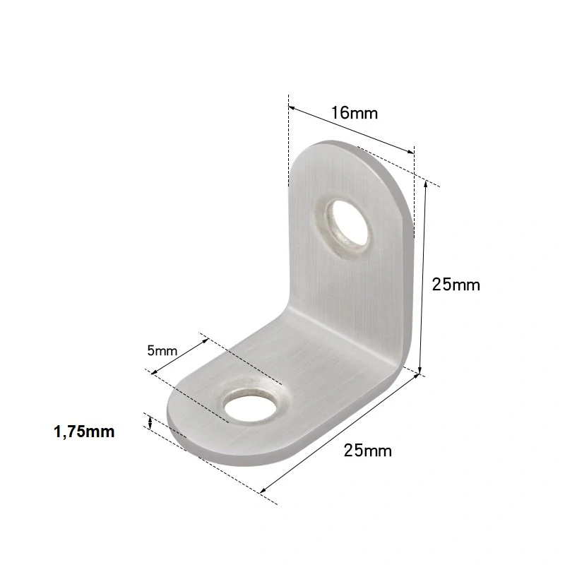 Uholník L nerez spojovací 25x25x1,75 90°