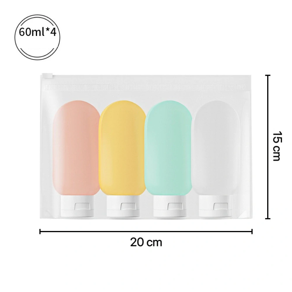 Cestovné fľaštičky 60 ml, súprava 4 ks