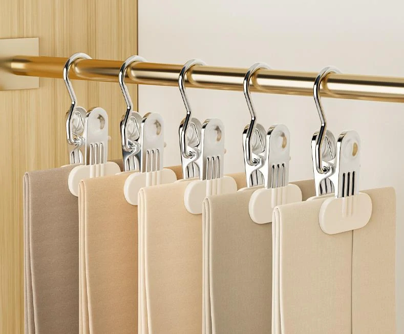 Vešiak s klipom na oblečenie široký, béžová, 5ks