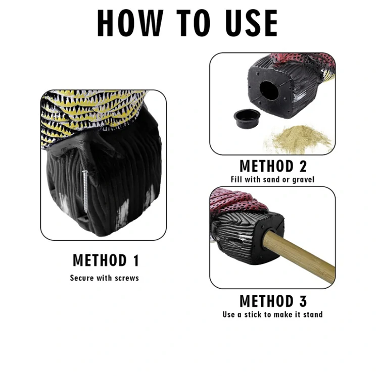 Maketa sovy na plašenie vtáctva s pohyblivou hlavou