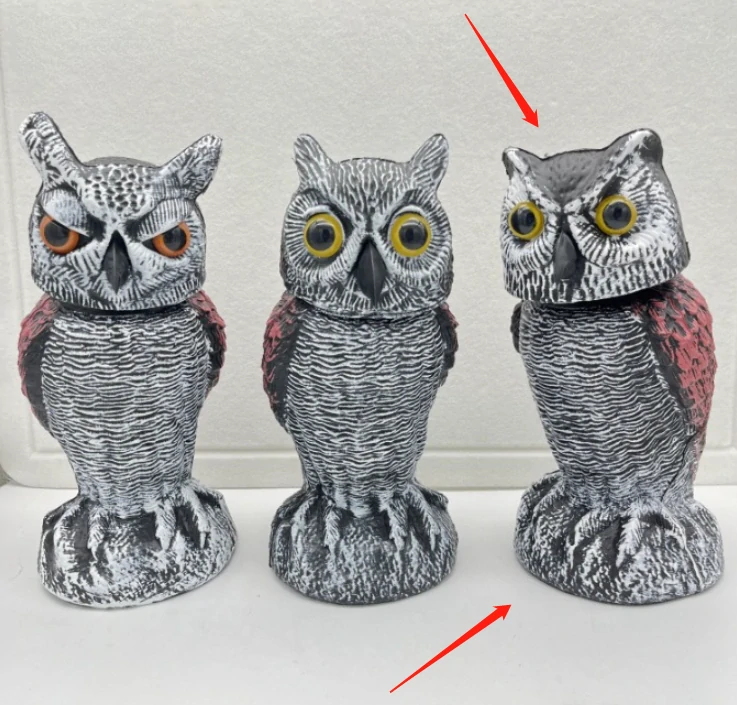 Maketa sovy na plašenie vtáctva s pohyblivou hlavou menšia