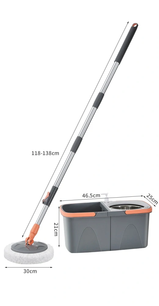360° Dvojkomorový rotačný mop s dvoma hlavicami