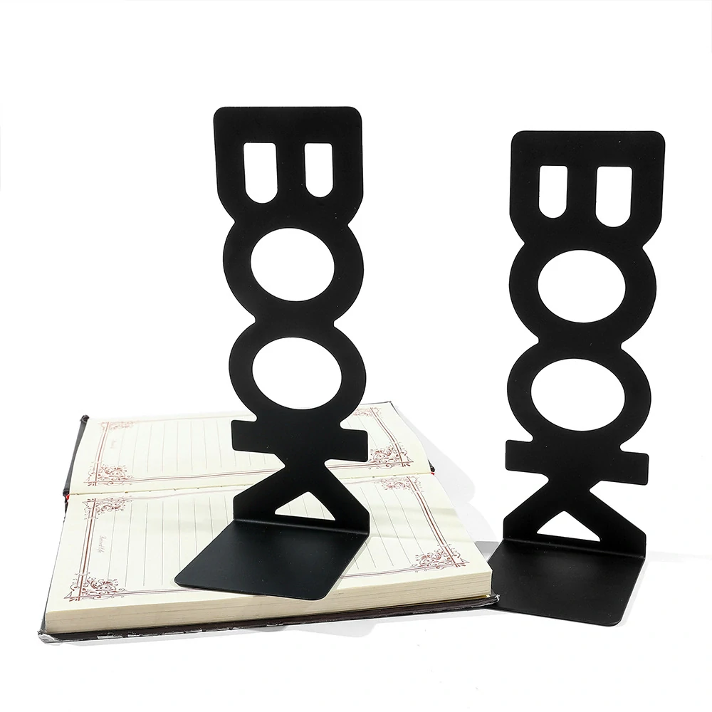 Zarážky na knihy čierne BOOK vysoký 1 pár