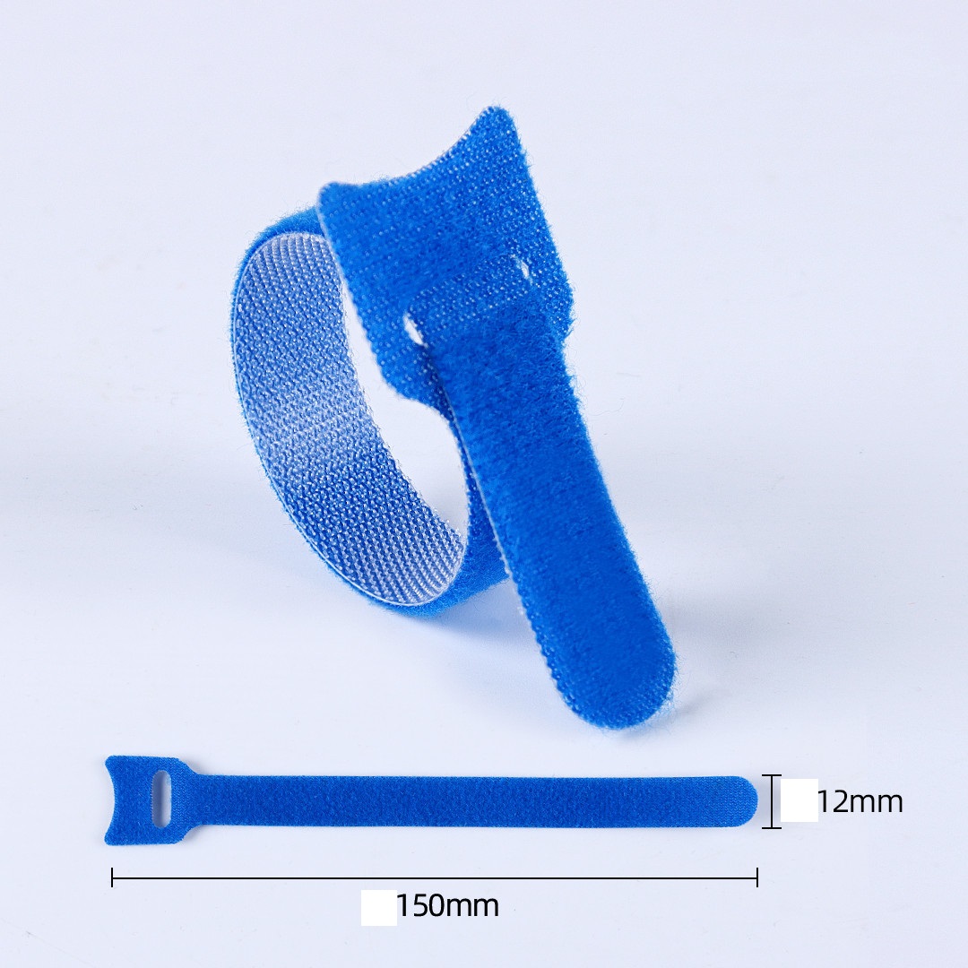 24 x Opasok na suchý zips, organizér káblov 150x12mm modry