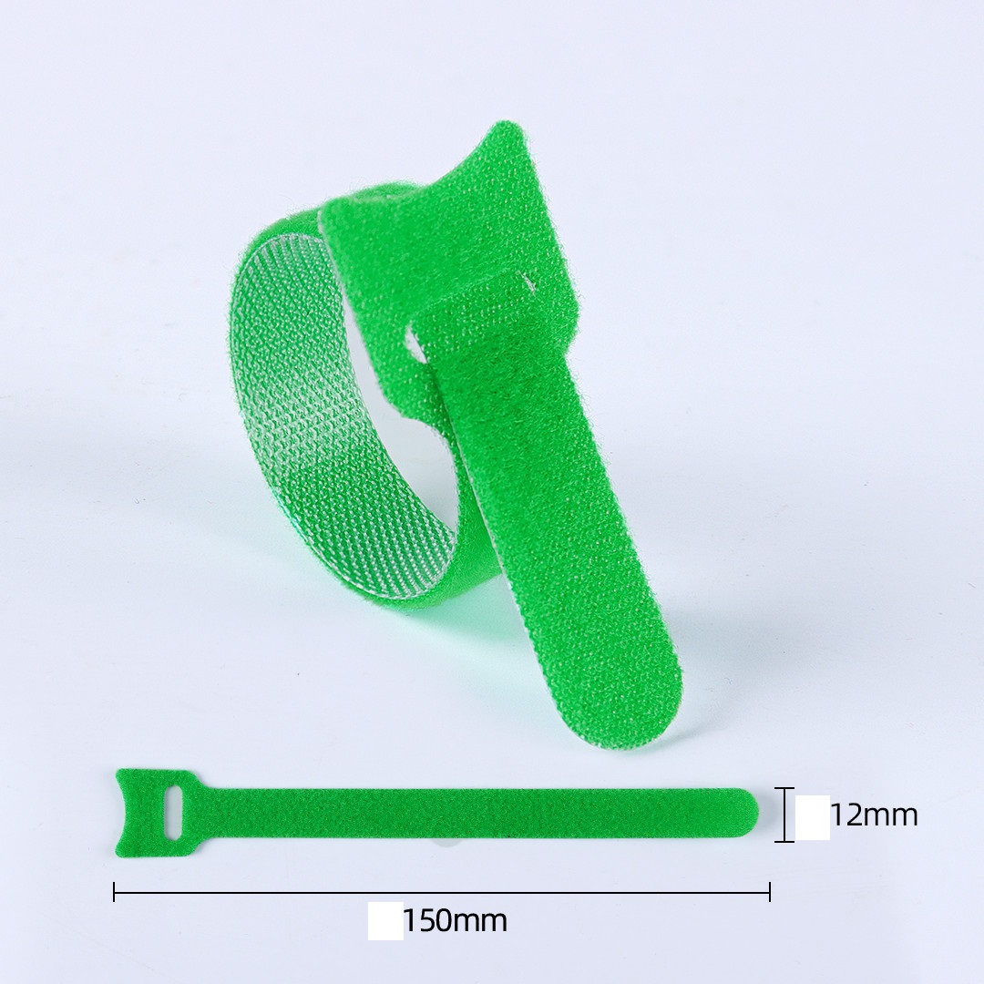 24 x Opasok na suchý zips, organizér káblov 150x12mm zelena