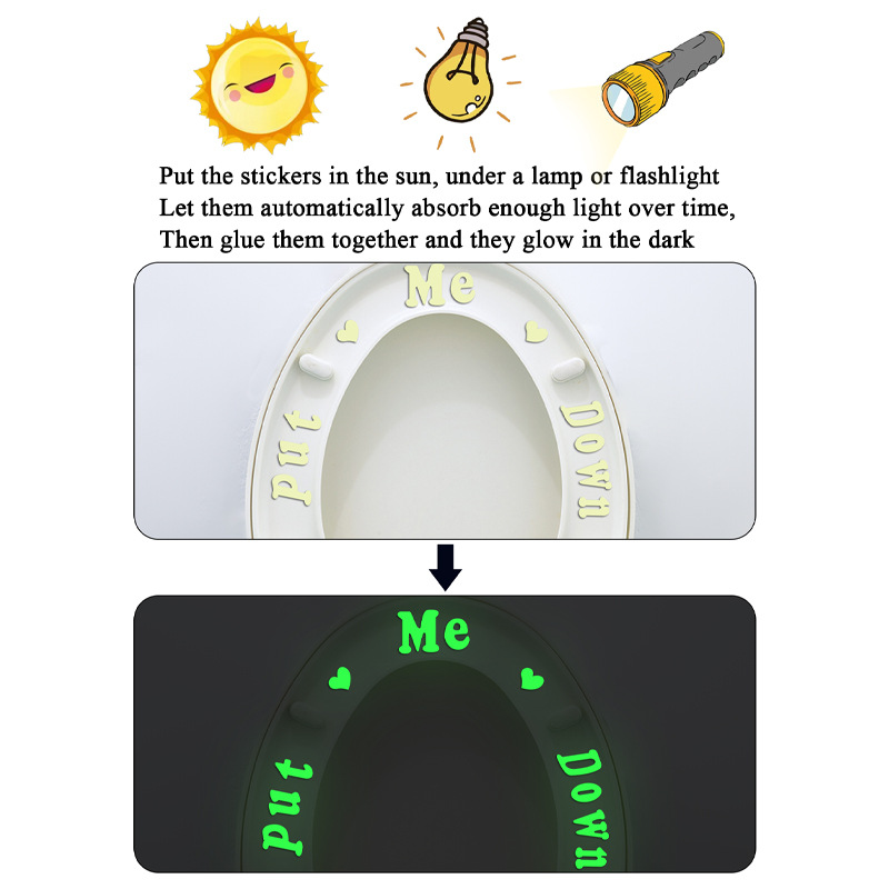 Sada svietiacich samolepiek na záchodovú dosku