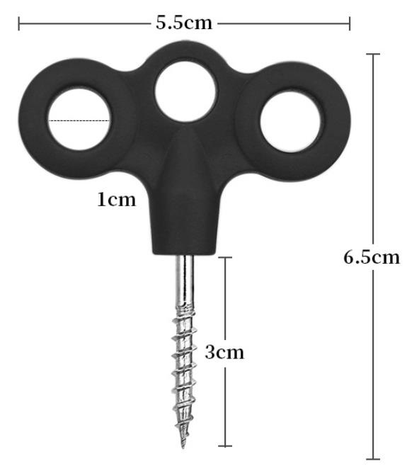 Ručný plastový skrutkovací vrut, čierny (1 ks)