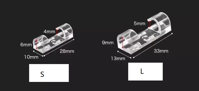 Samolepiace klipy na káble – 20 ks (veľkosť S)