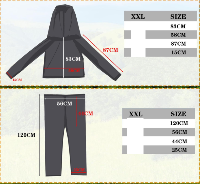 Ochranná bunda a nohavice proti hmyzu – veľkosť XXL
