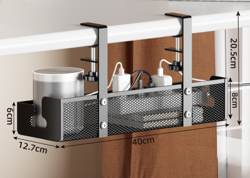 Organizér káblov pod stôl 40cm - čierny