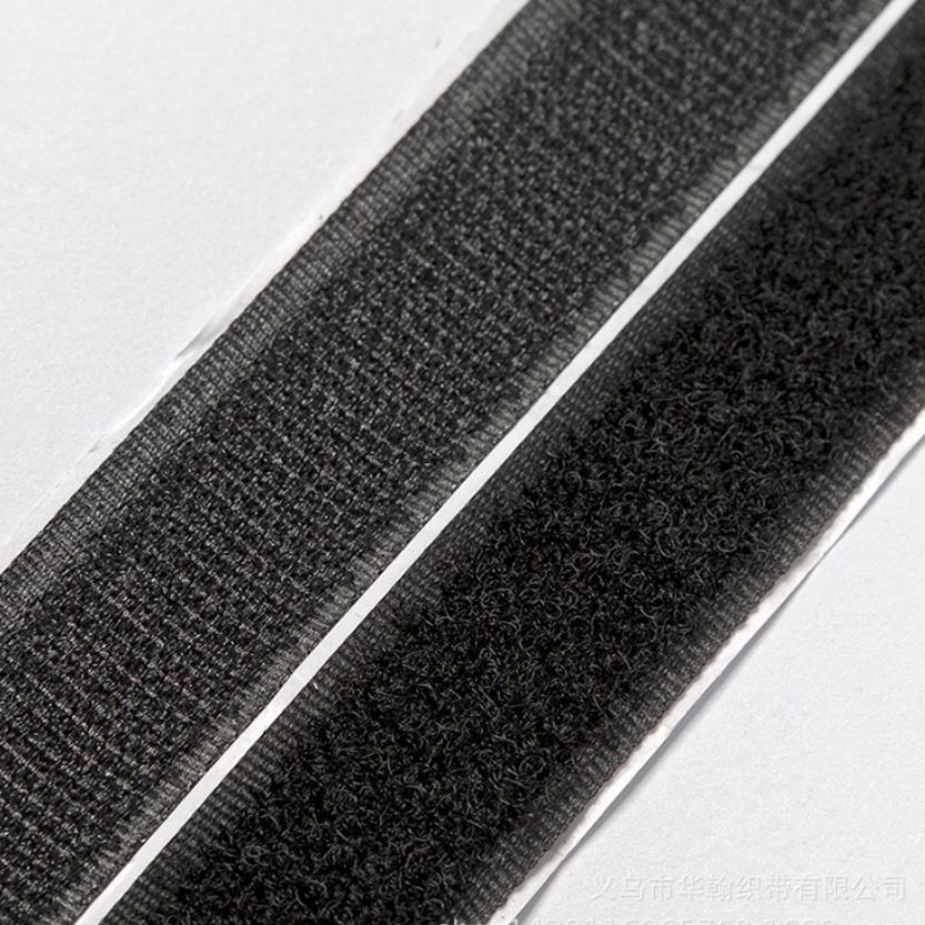 Samolepiace suchý zips (Velcro) – čierny, 2× 100cm, šírka 20 mm