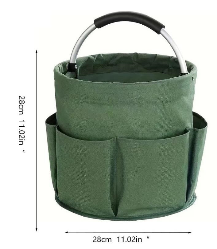 Záhradný organizér na náradie s madlom – skladací kôš s vreckami