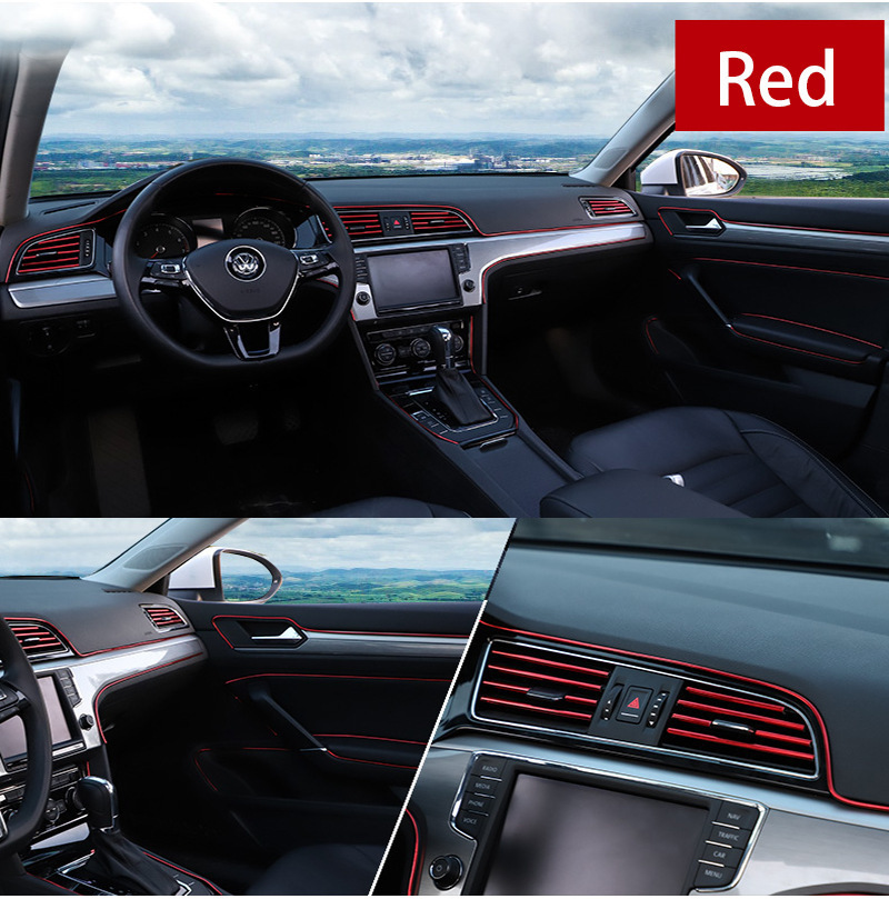 Dekoračná lišta do interiéru auta - červená 5m