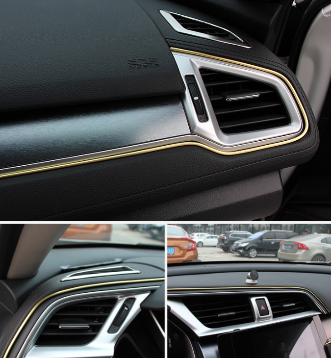 Dekoračná lišta do interiéru auta - zlatá 5m