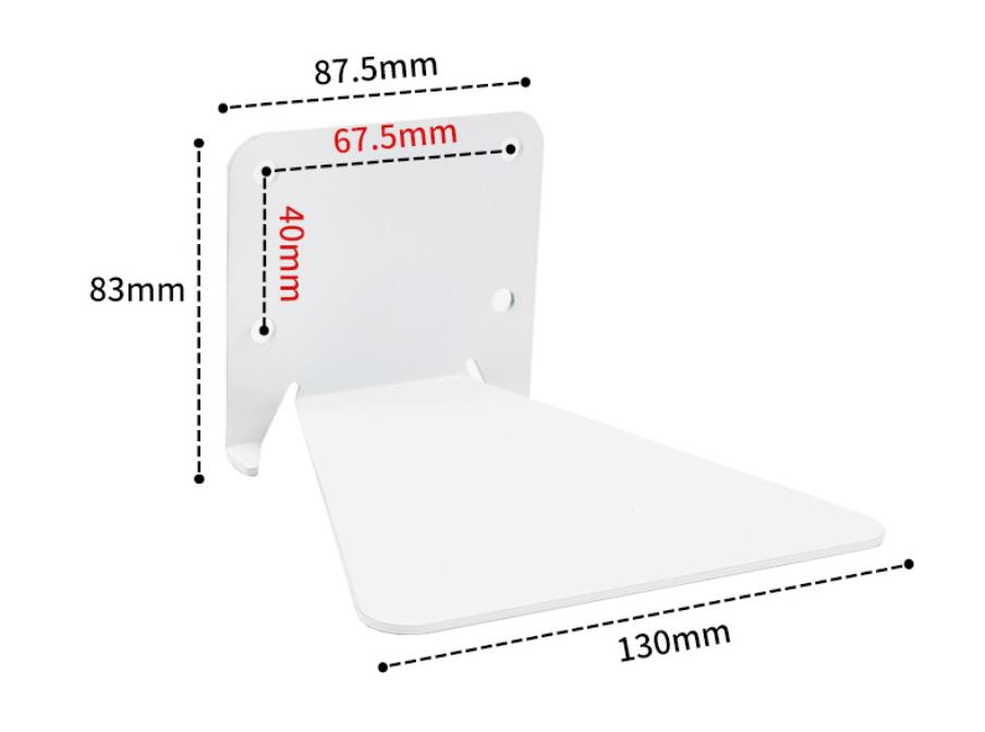 Kovová neviditeľná polička - biela 1ks 130mm