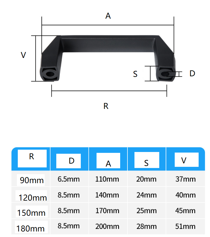 Madlo, držadlo 180mm nylon, ploché