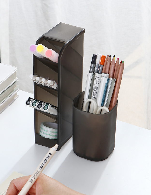 Organizér na písacie potreby – priehľadný čierny