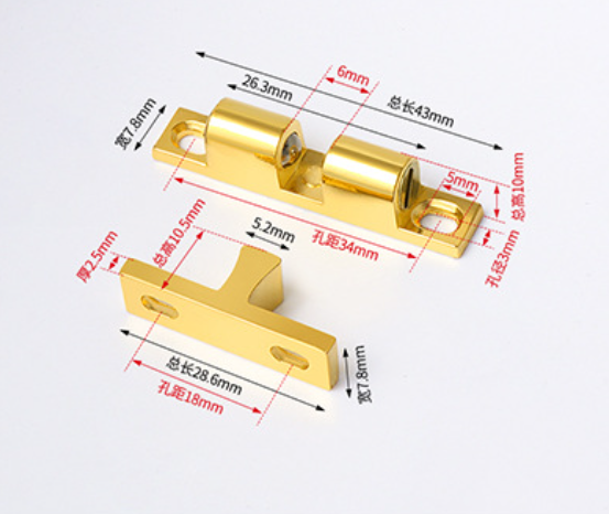 Dvojitá zinková guličková západka 43mm 1ks