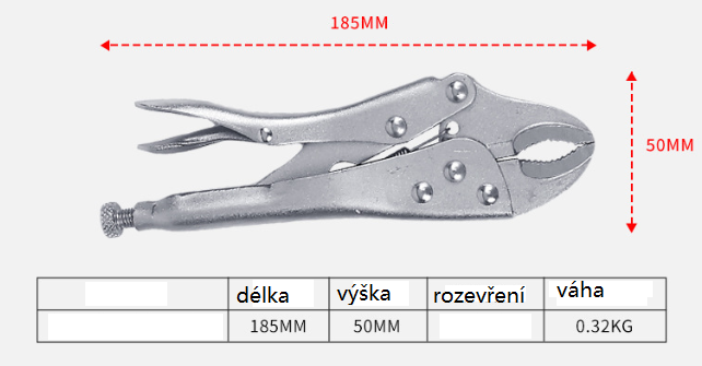 Samosvorné kliešte 185 mm