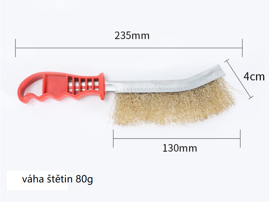 3x Drôtená kefa s rukoväťou – 80g pomedené štetiny