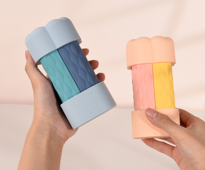 Cestovné silikónové fľaštičky 4v1 - modré