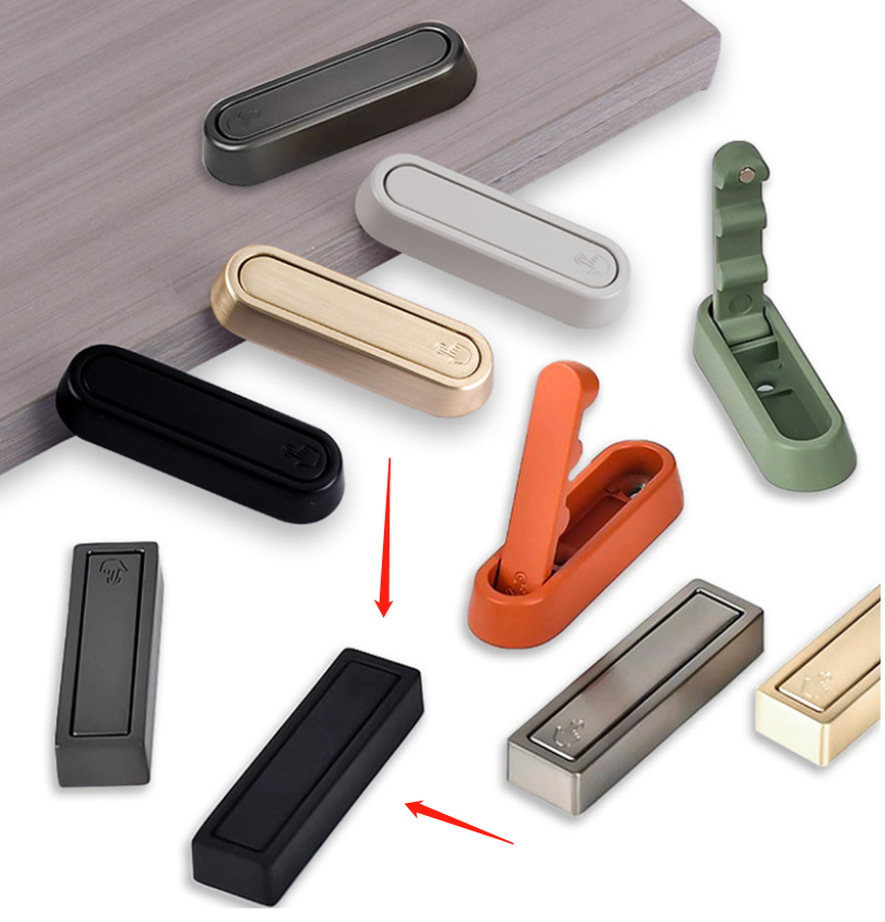 Sklopný háčik na šaty čierny hranatý