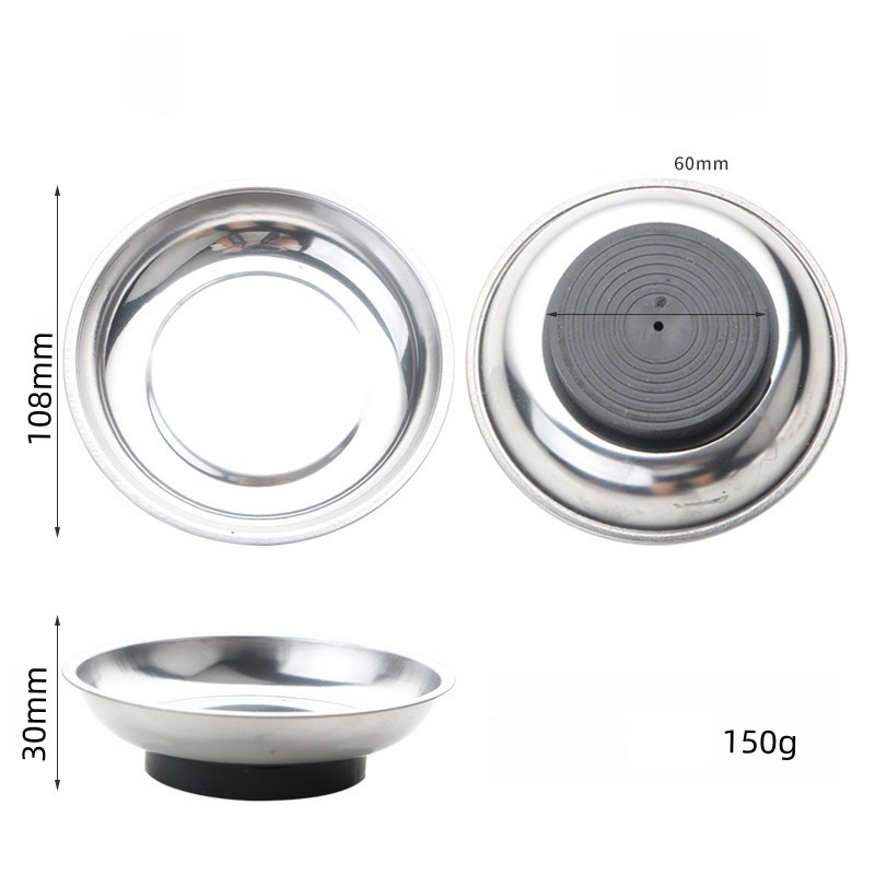 Magnetická miska na skrutky – nerezová (Ø 100 mm)