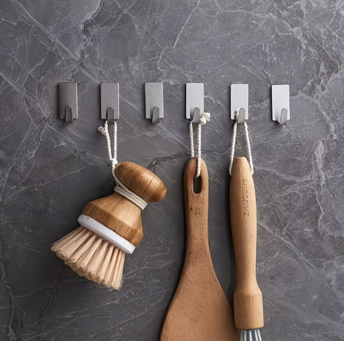 Samolepiaci háčik – nerez obdĺžnik 6 ks