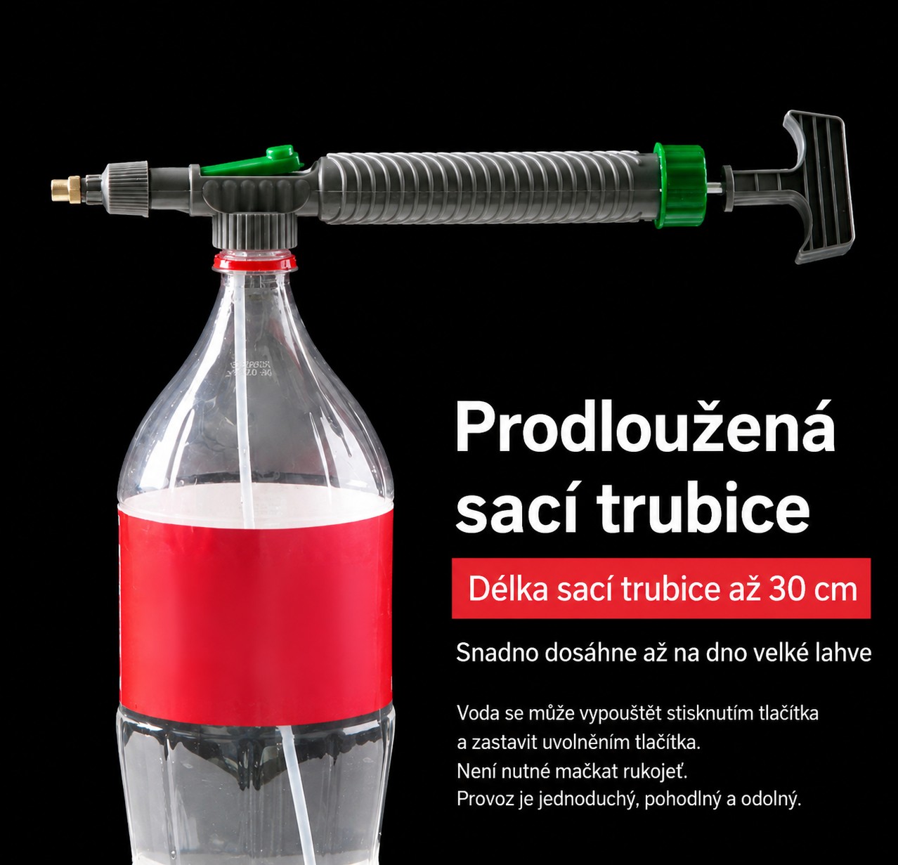 Ručný tlakový postrekovač na PET fľašu s nastaviteľnou tryskou 2 generácie