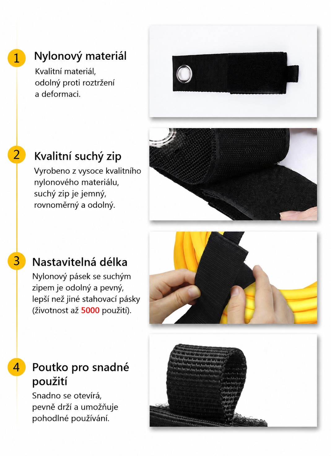 Závesný sťahovací pásik so suchým zipsom XXL 50 × 660 mm