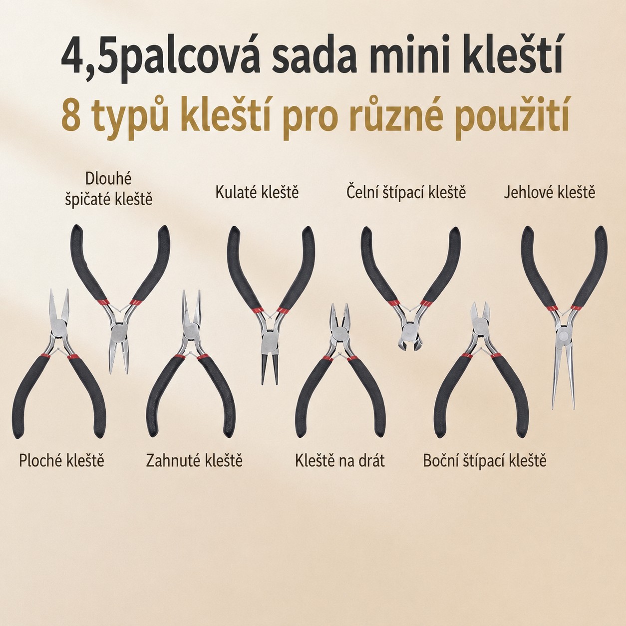 Sada mini klieští - 8 ks